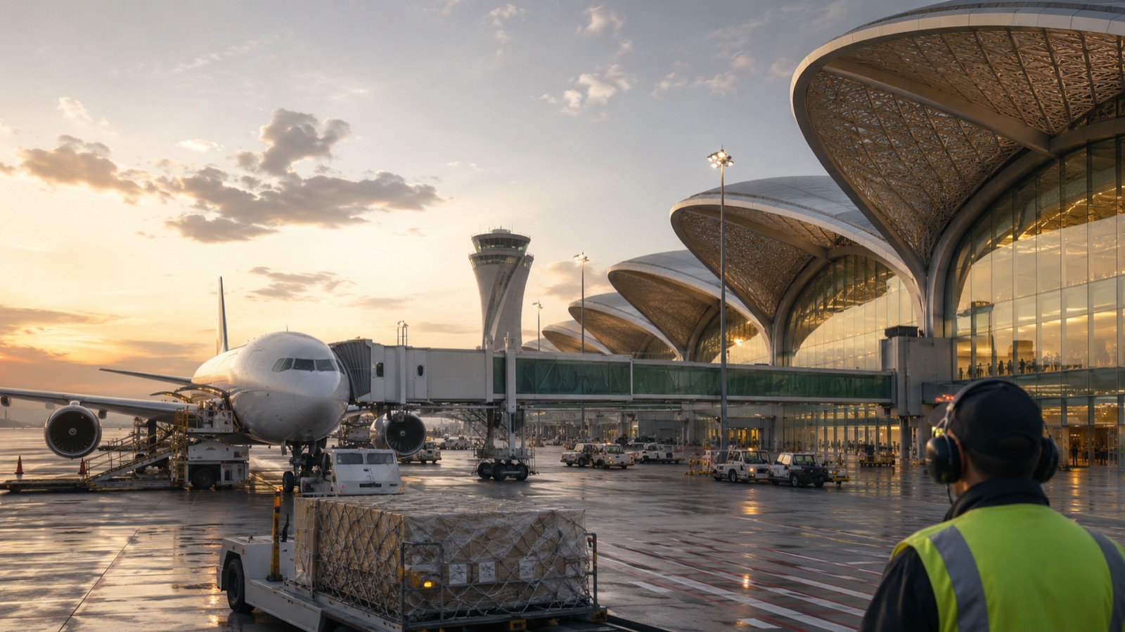Operational airside scene, Kingdom of Saudi Arabia.